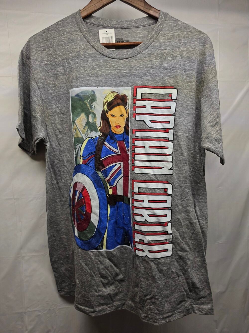 Marvel What If Captain Carter Unisex Medium Graphic T-Shirt NWT Gray
